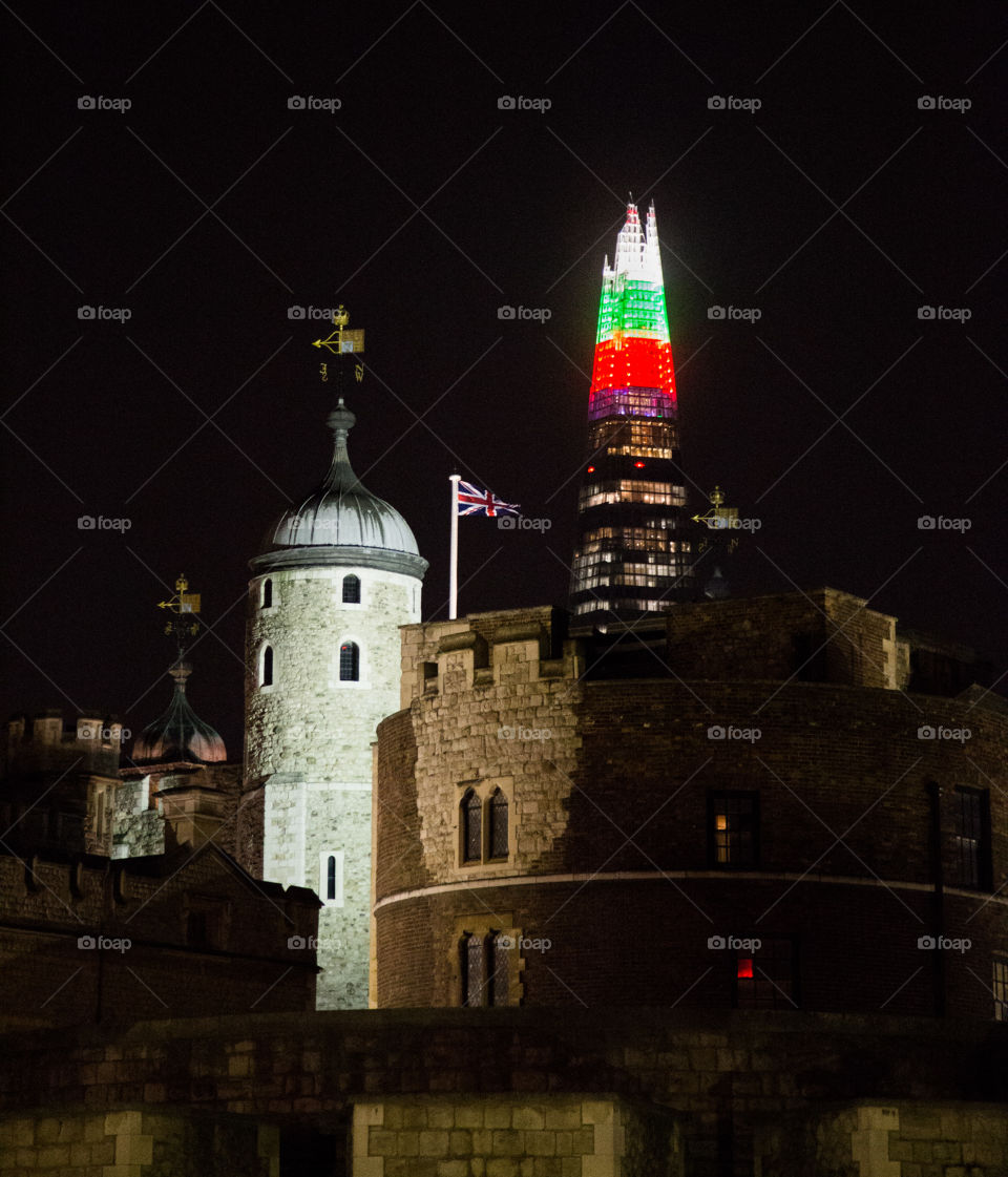 A beautiful night scene of London, United Kingdom. Artistic, colorful photo of a city.