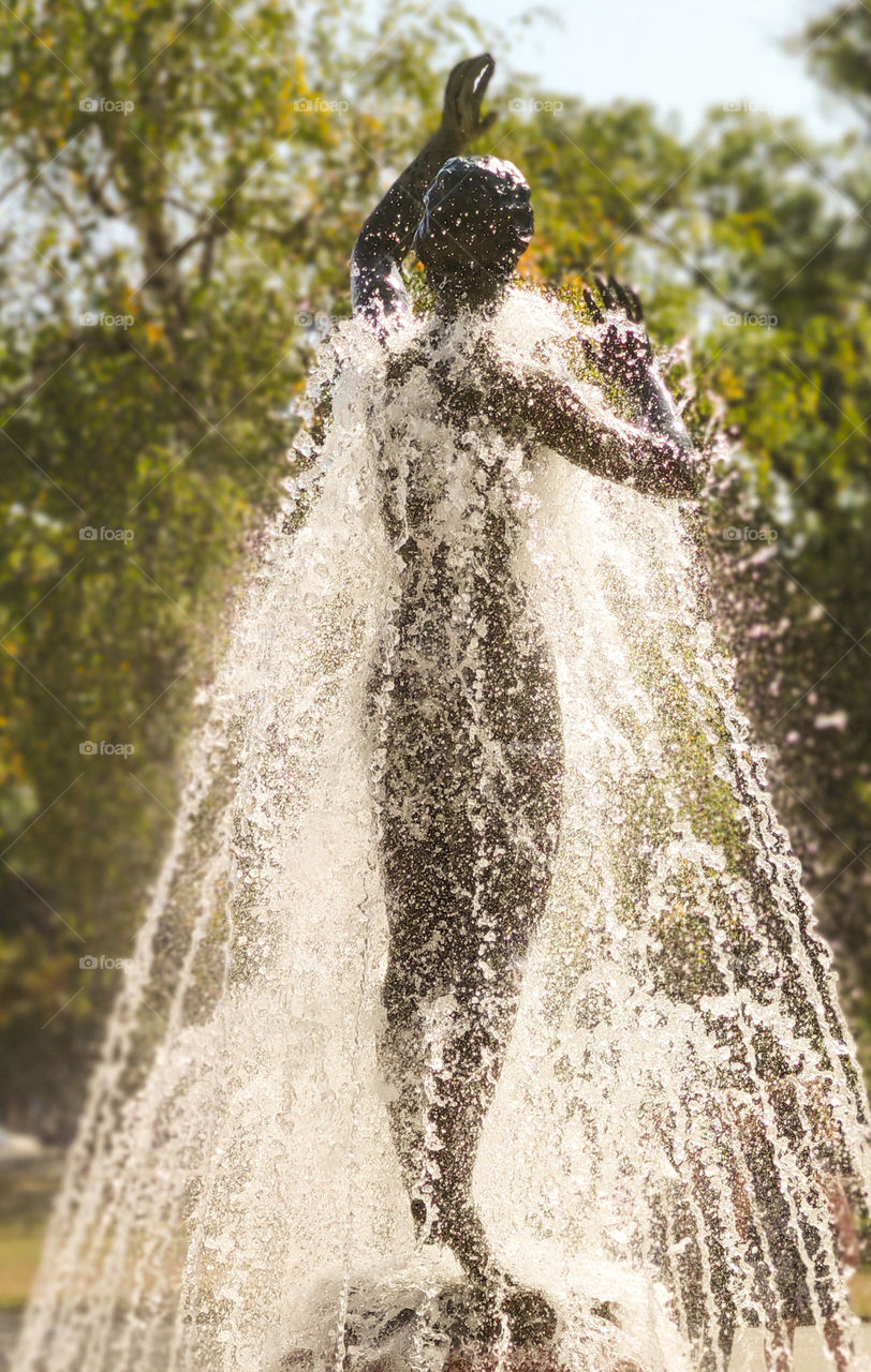 One in a fountain