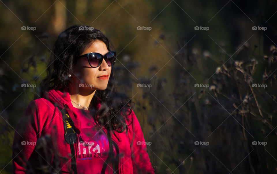 woman in the field