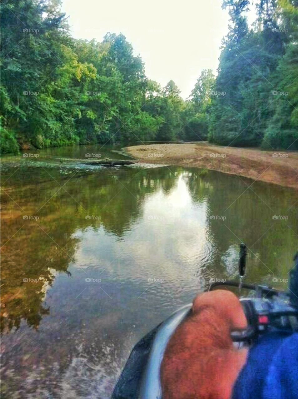 riding atv in creek & sandbars