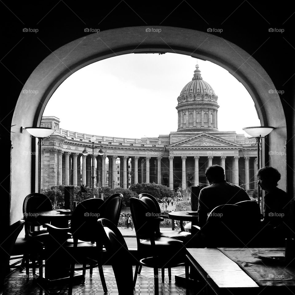 saint petersburg, black and white architecture, cathedral