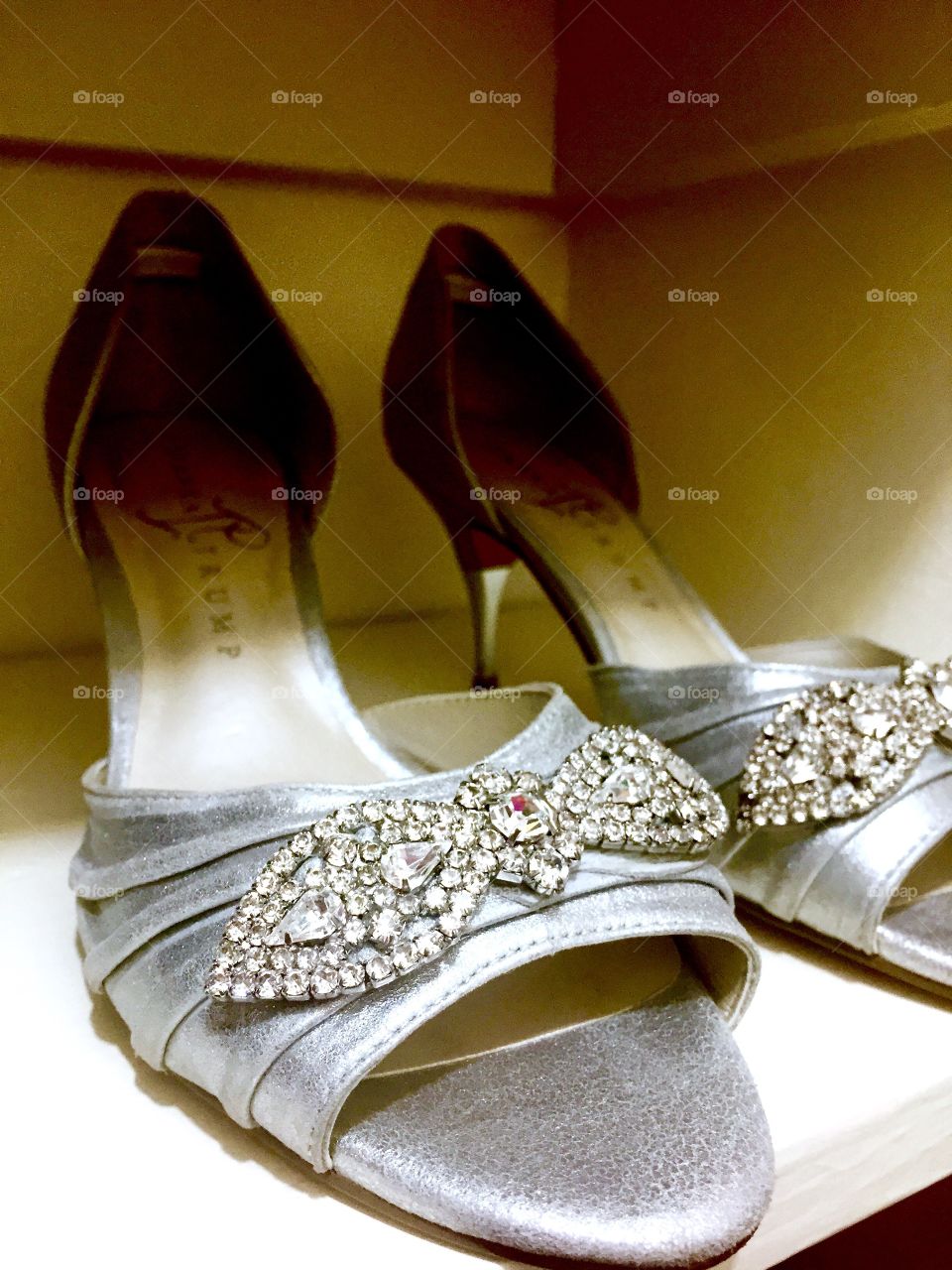 Glamorous Shoes. Beautiful silver heels