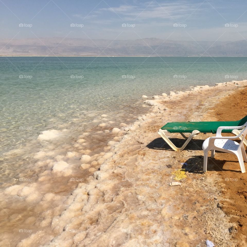 The beach in Dead Sea 