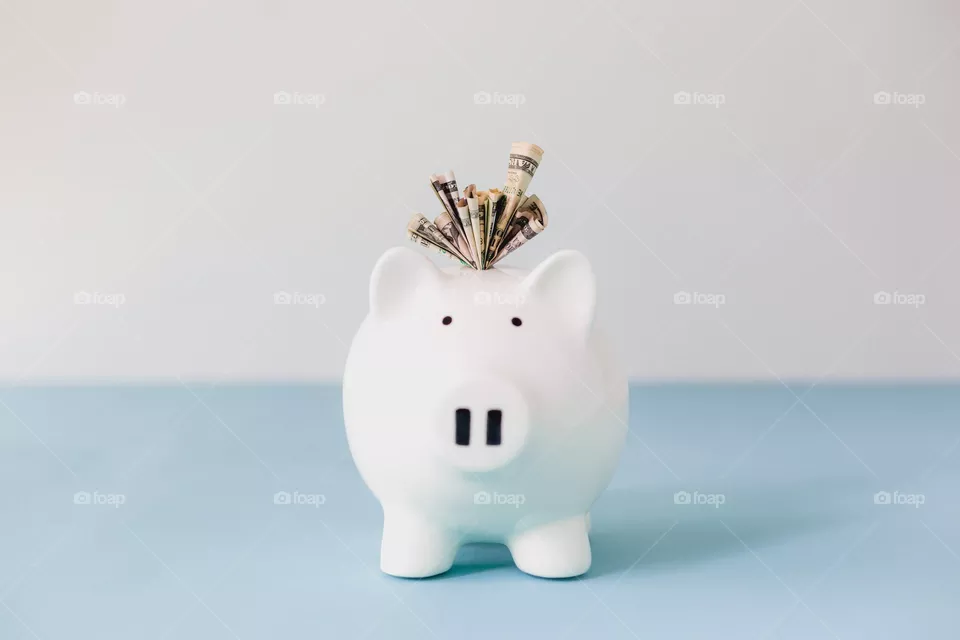 Ahorros de la alcancía rellena