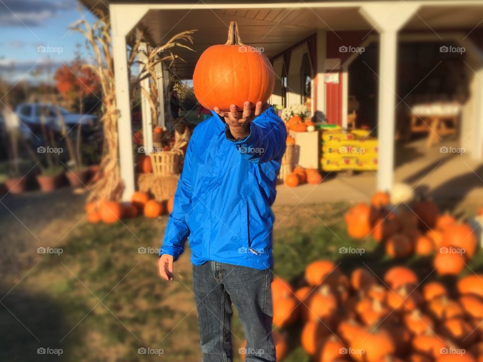 Pumpkin face. Took a photo blocking my face with a pumpkin