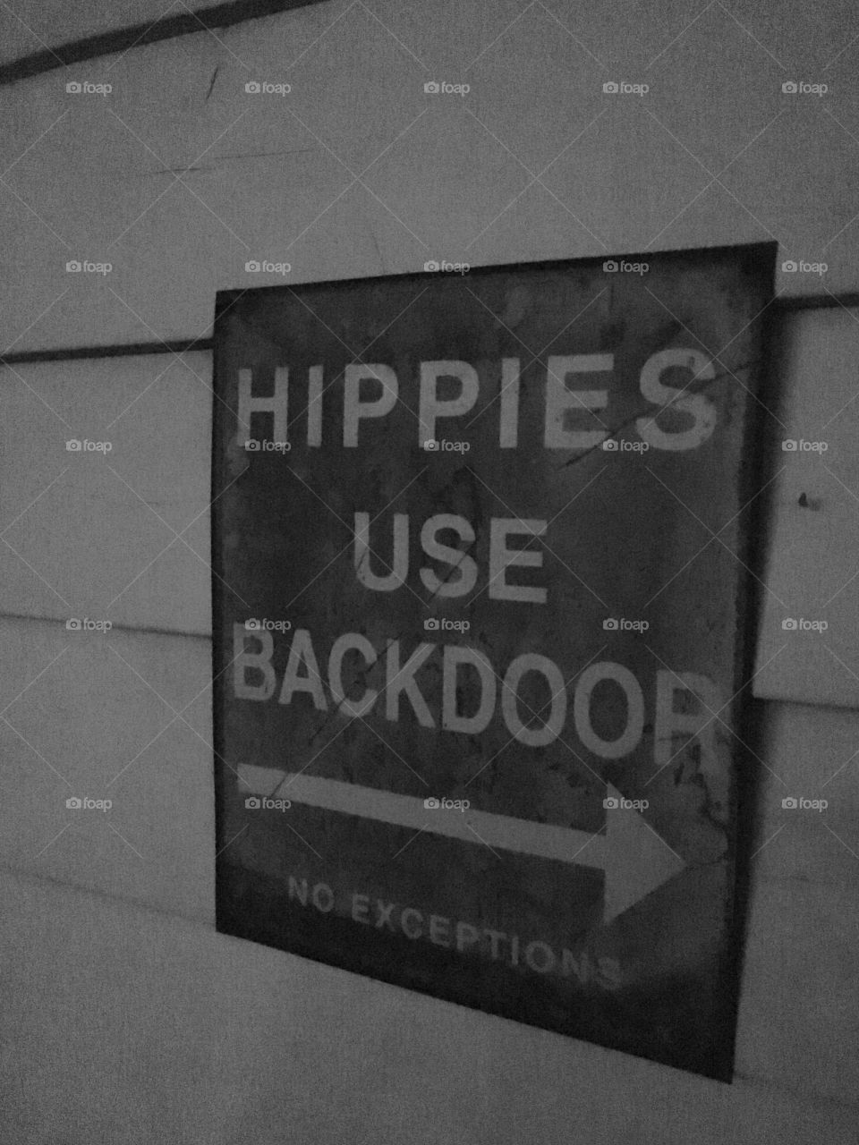 Hippies use back door if