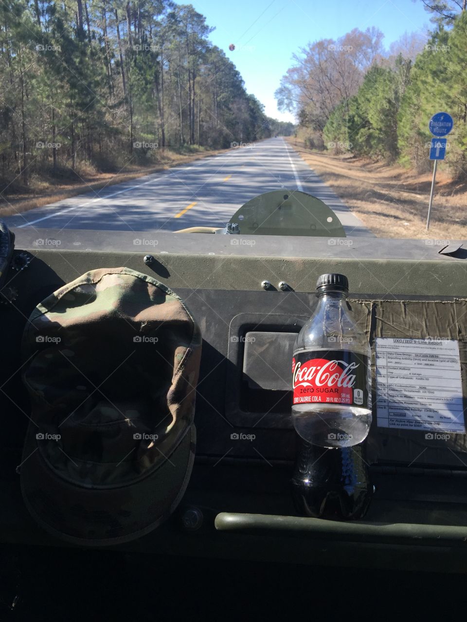 On the road enjoying a Coca-Cola 