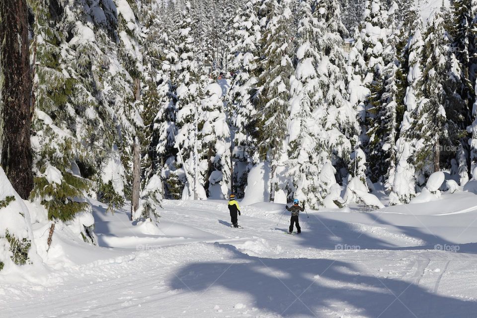 Kids skiing 