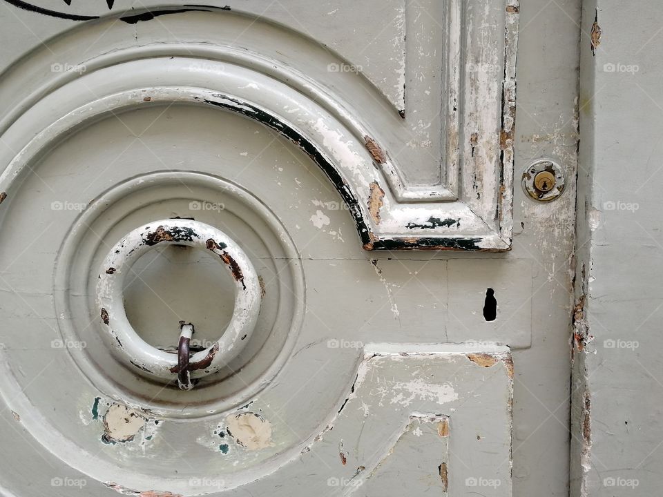 close up old door