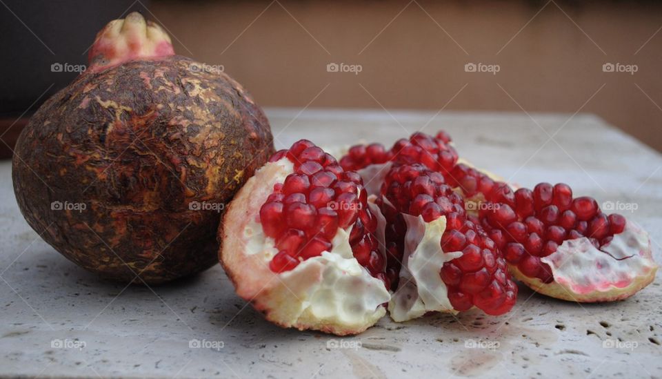 Pomagranate in table