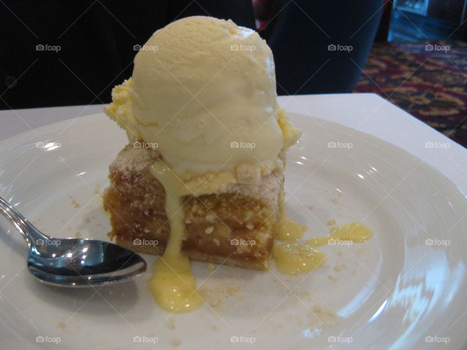 Apple Crisp and Ice Cream