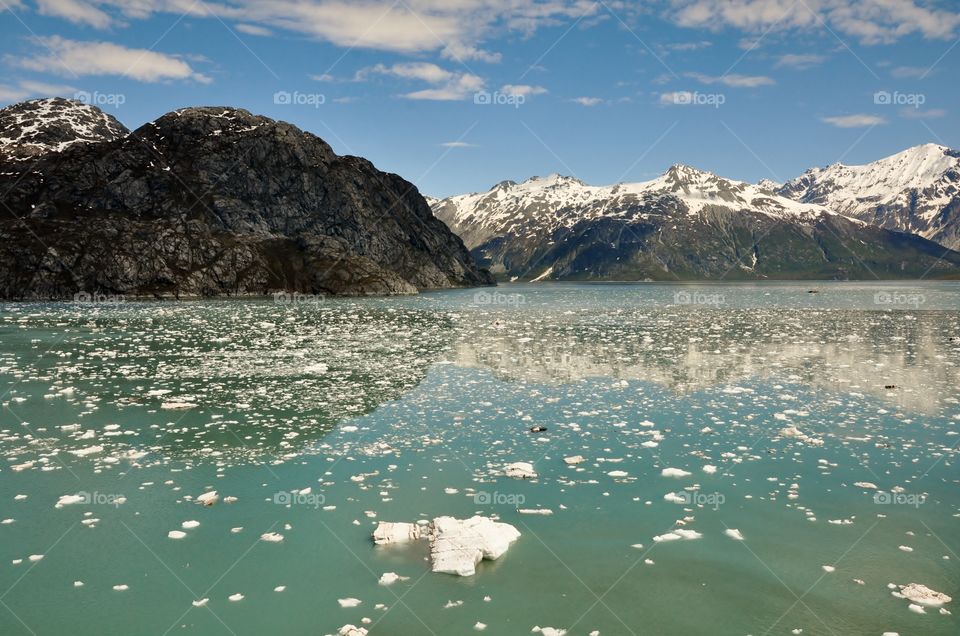 Reflection of mountain in winter