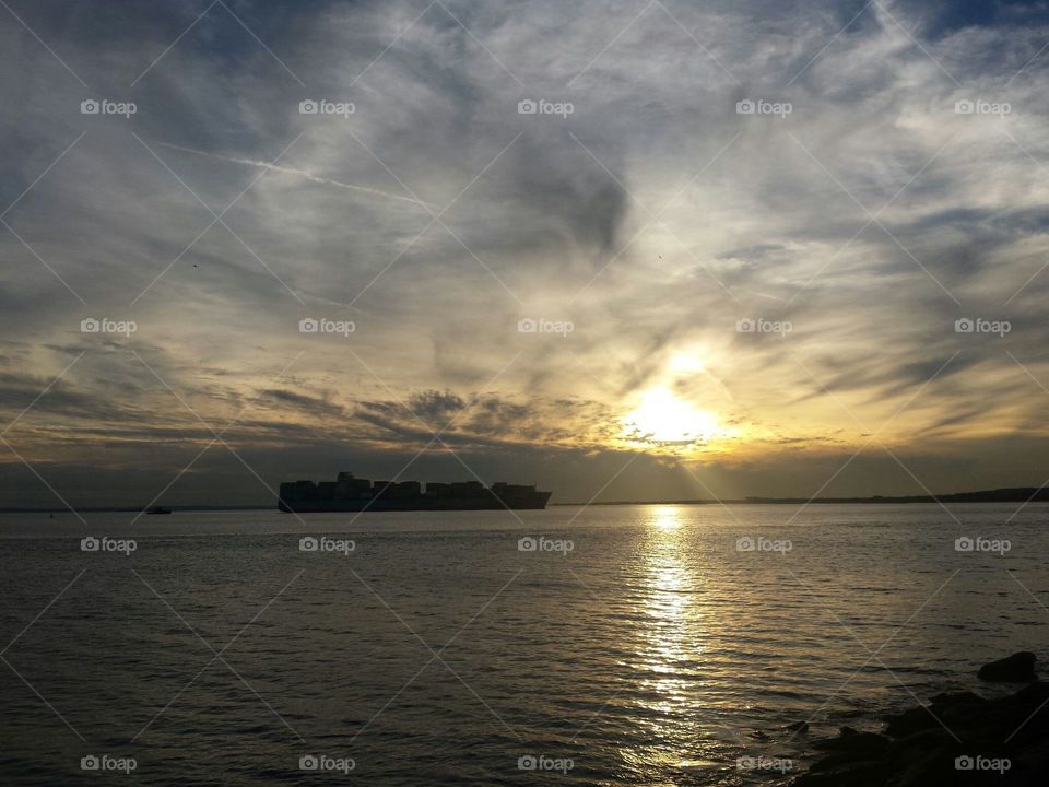 Watching the sunset.