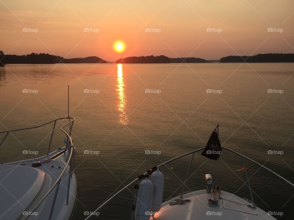 Sunrise on boat