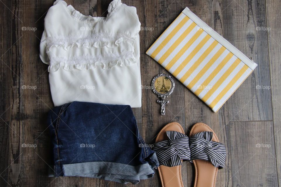 Summer outfit flat lay 