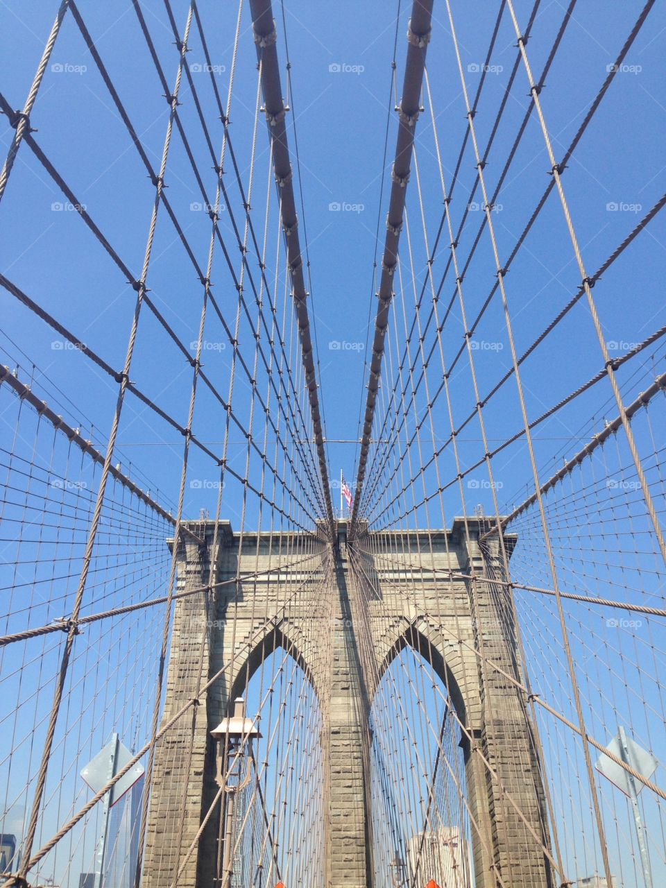 Wiry. Brooklyn Bridge, to Lower Manhattan 