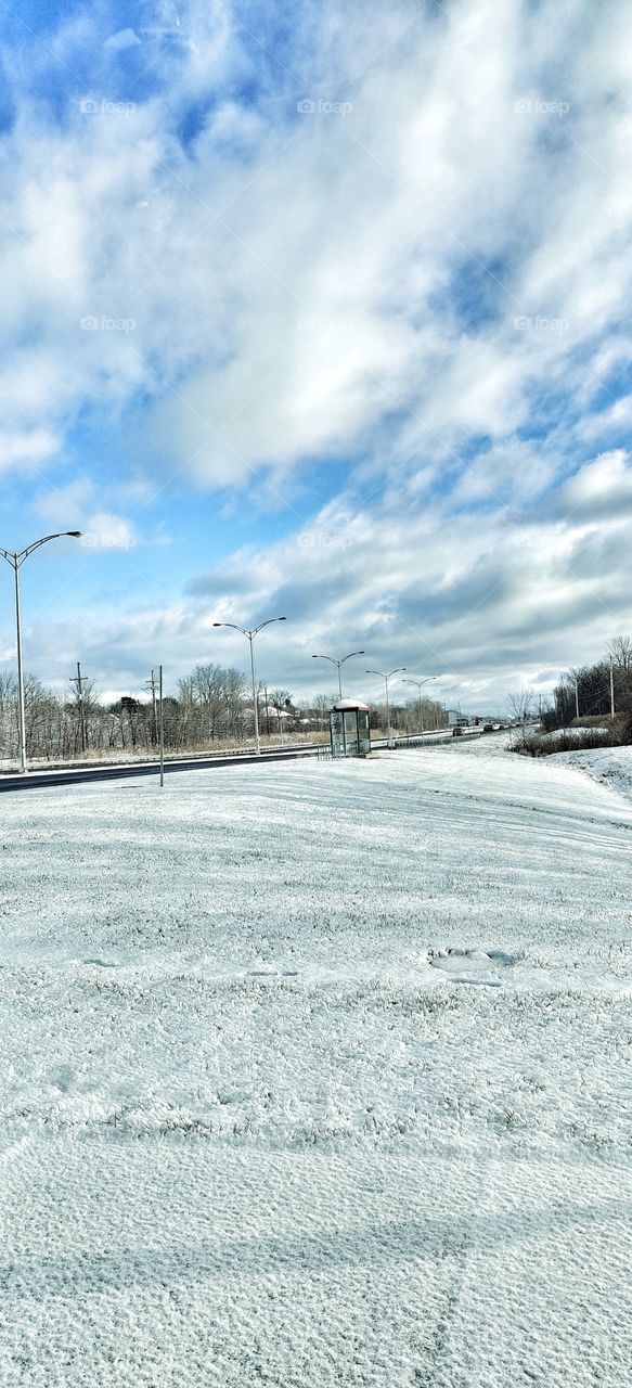 road and a buss stop