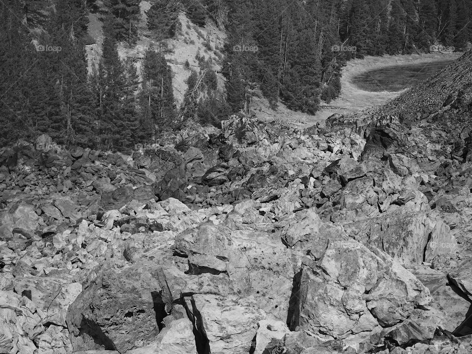 Rugged terrain of the Big Obsidian Flow 