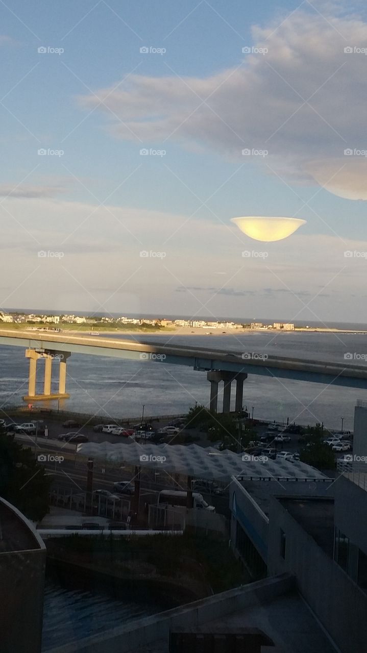 atlantic city. harrahs hotel 7th floor. light reflection