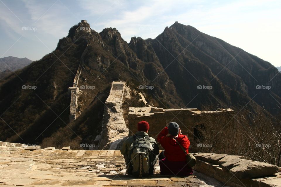 Hiking unrenovated Great Wall near Beijing China