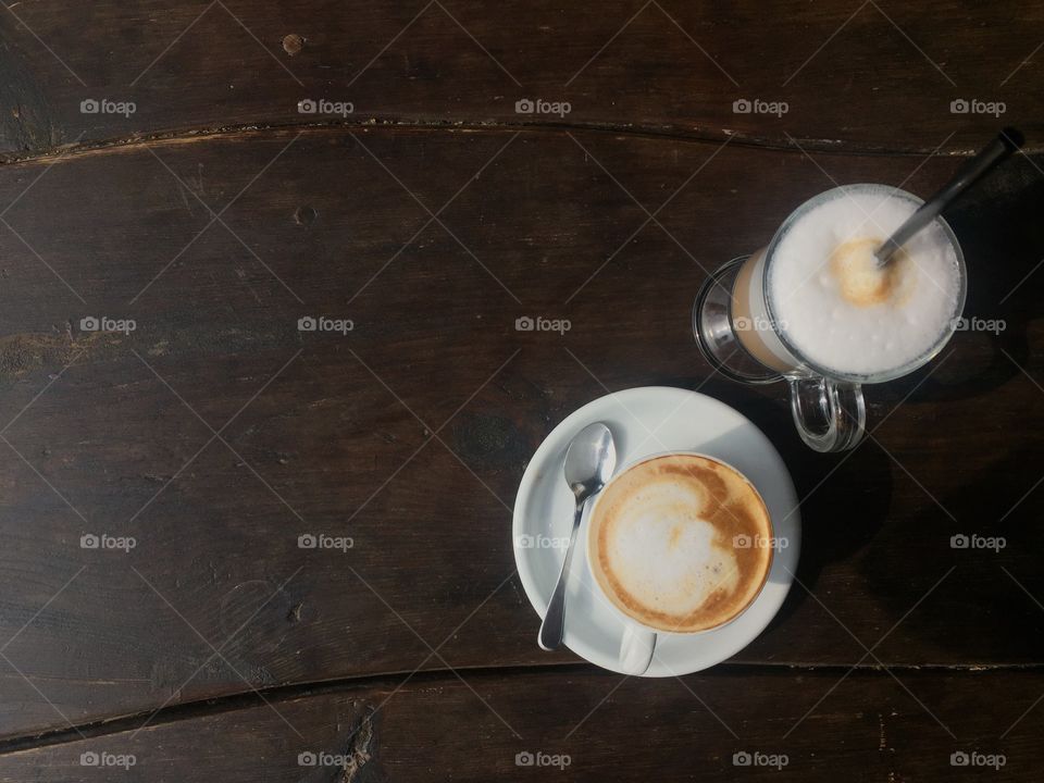 Latte and cappuccino 