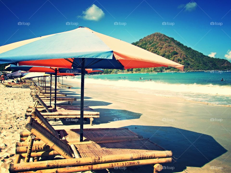 Resting on beach. at Selong Belanak beach in Lombok