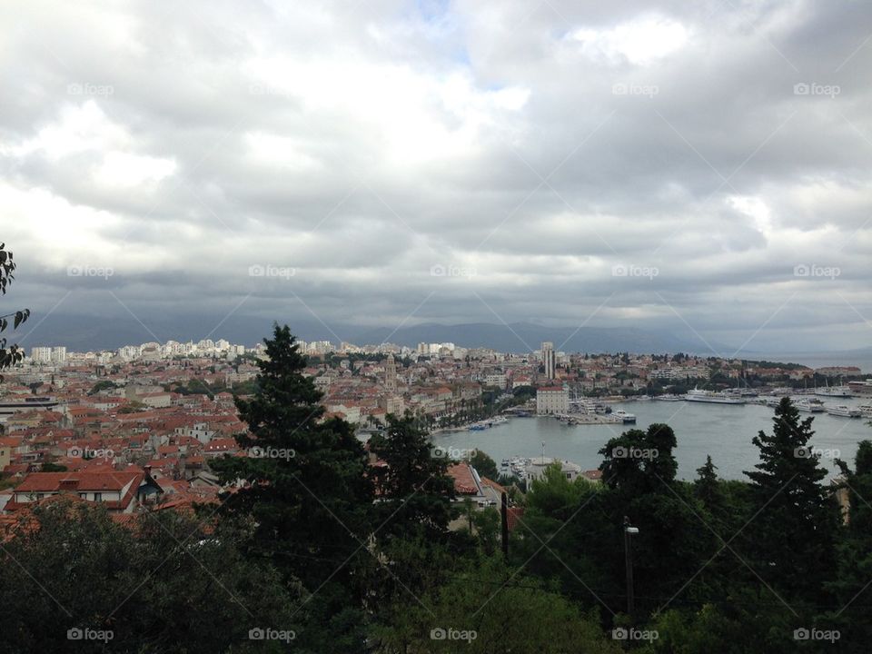 Cloudy weather over Split, Croatia