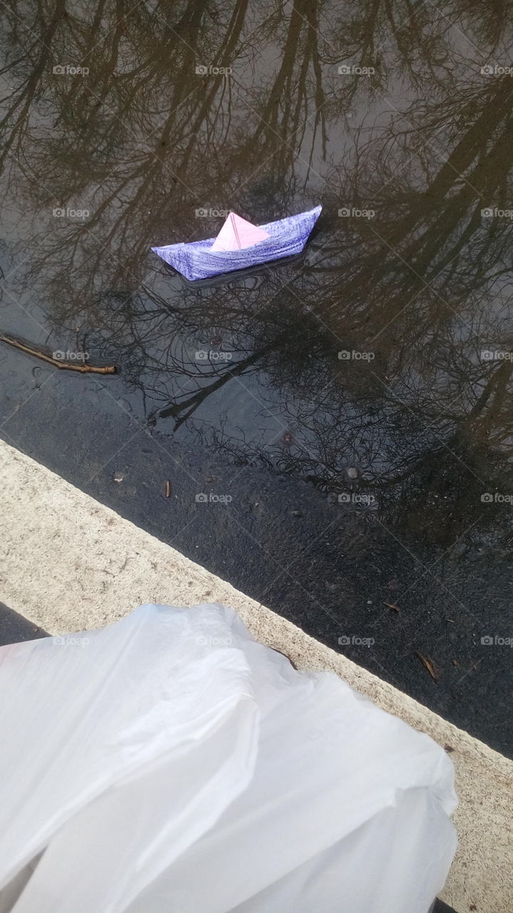 A paper ship, spring in Russia