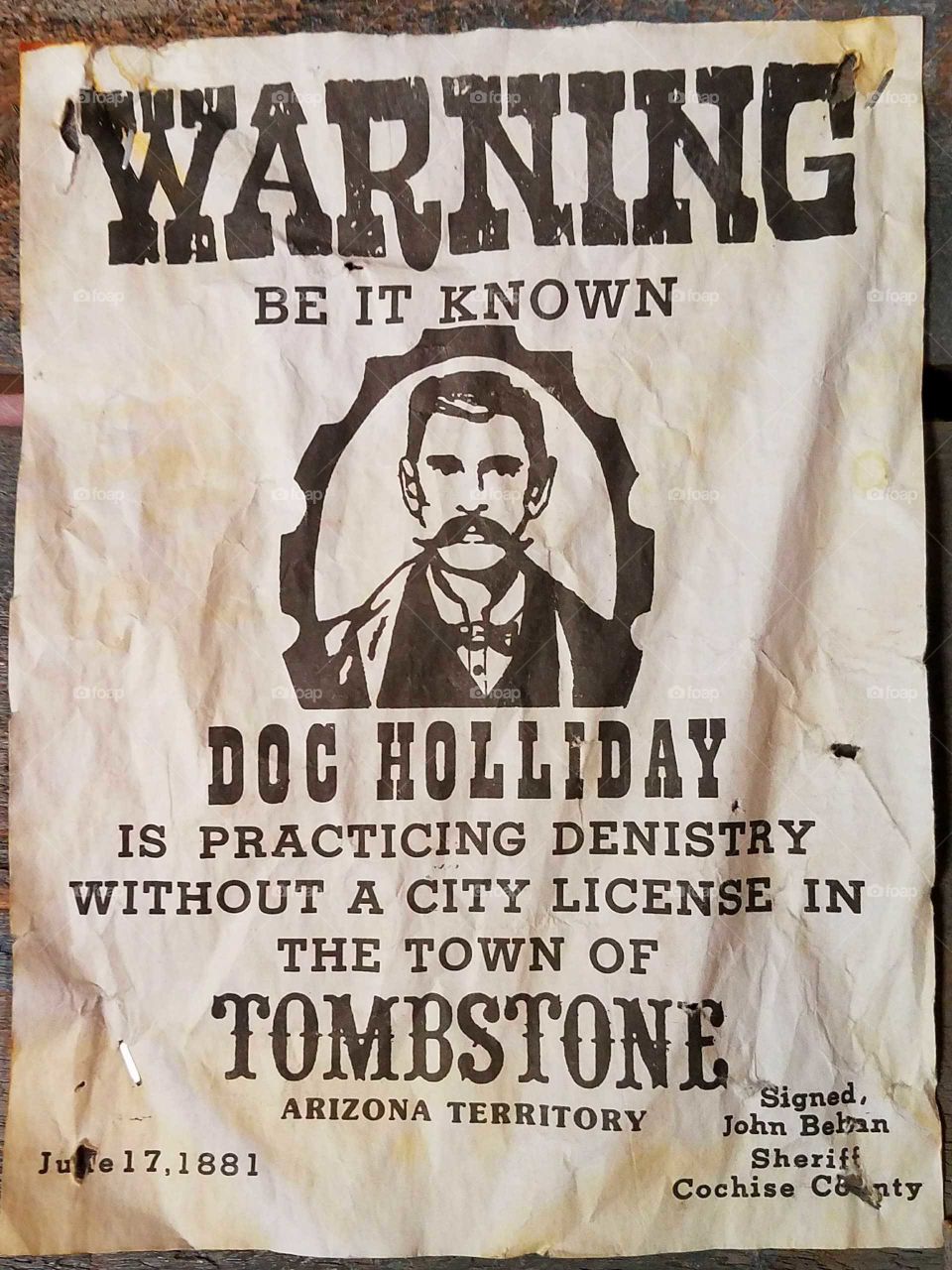old doc Holliday flyer