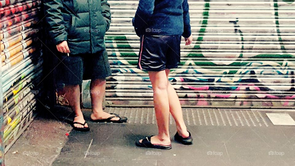 People watching in Melbourne city