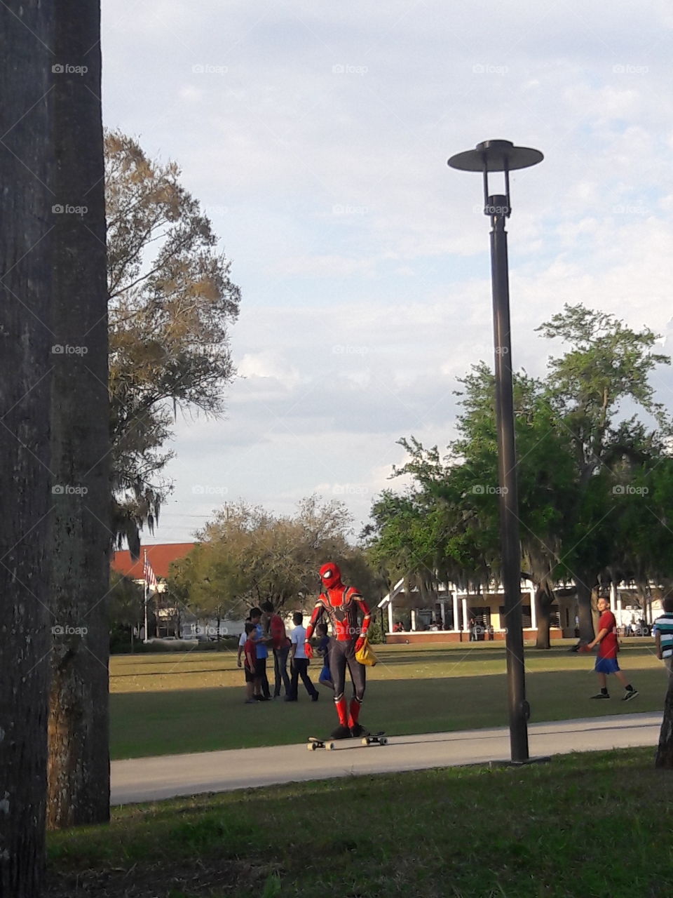 Spider-Man in a skateboard go spidey..power