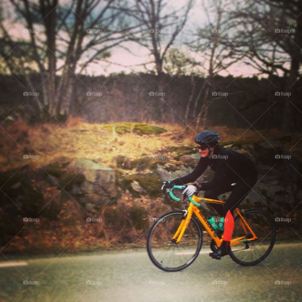 Yellow roadbike