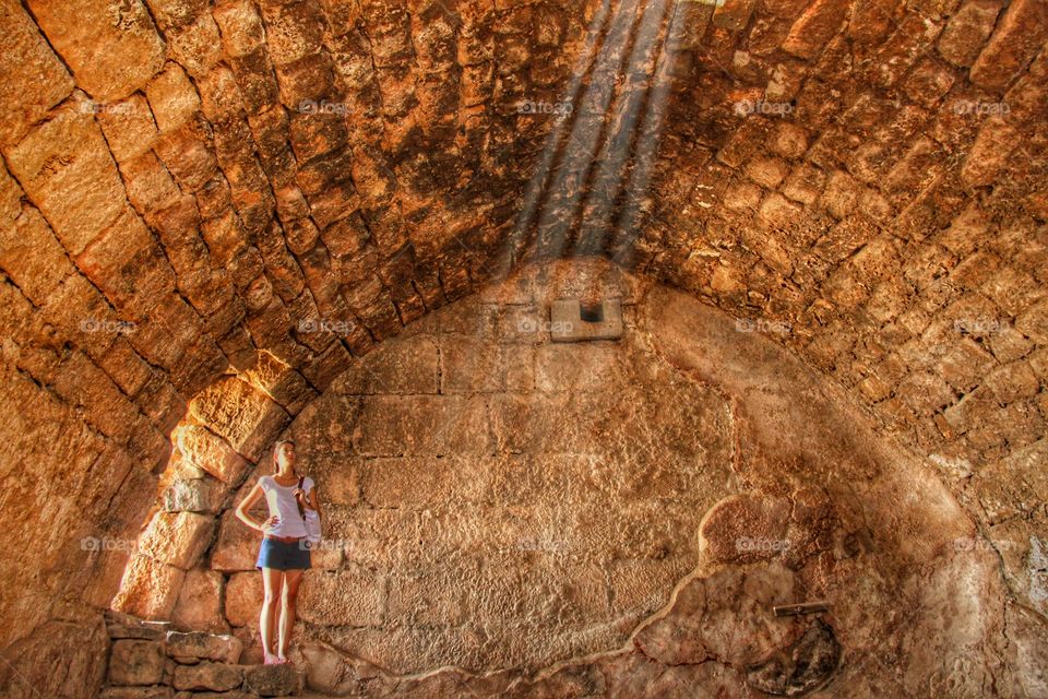Ray of star. Taken in the "Jordan star" fortress, north Israel. 
Catching rays of light in one of the inner fortress rooms.