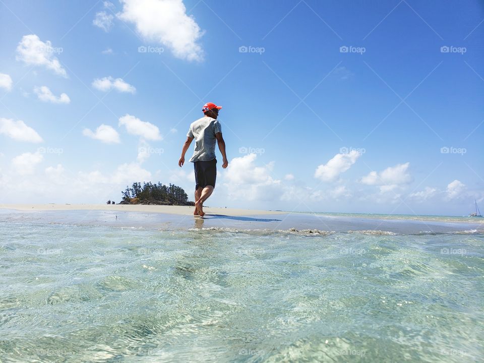 Walking on the sand bar