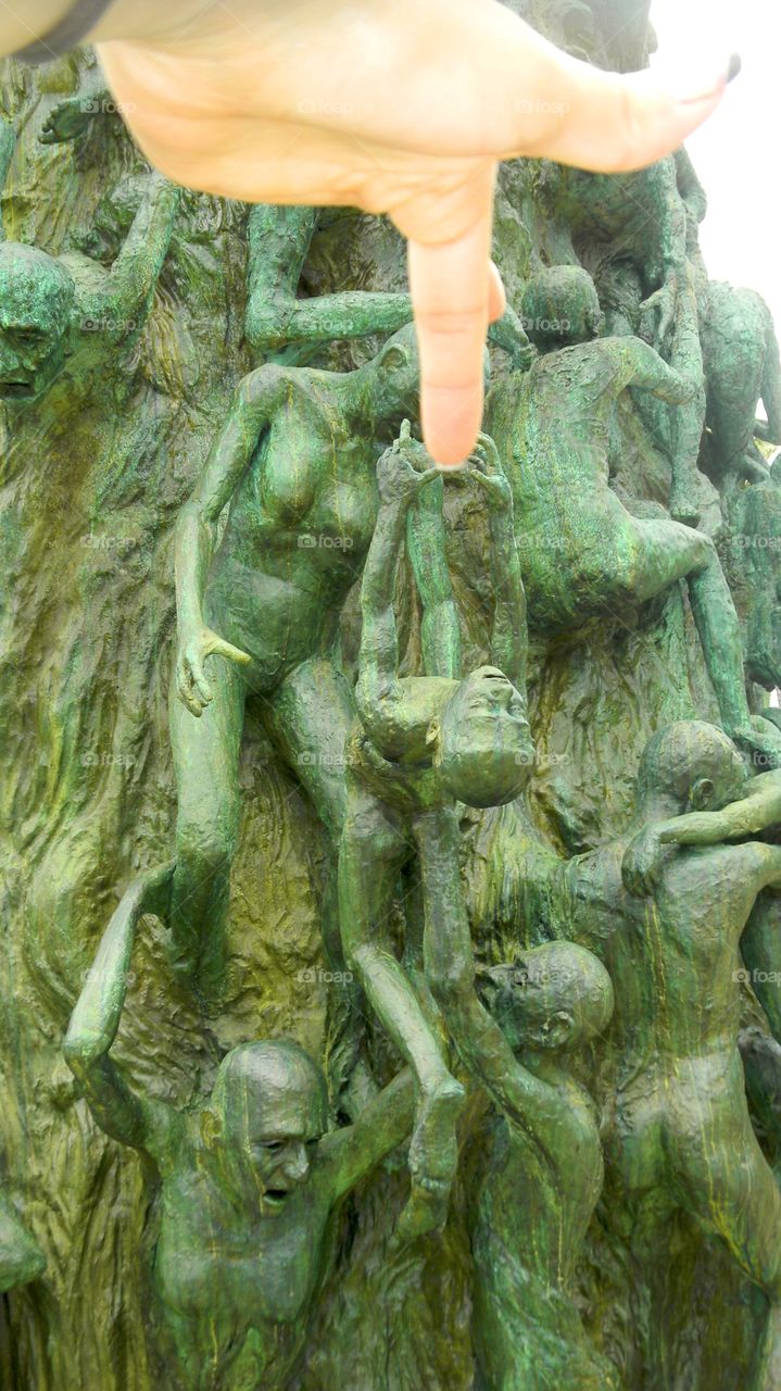 Green color story-statues 