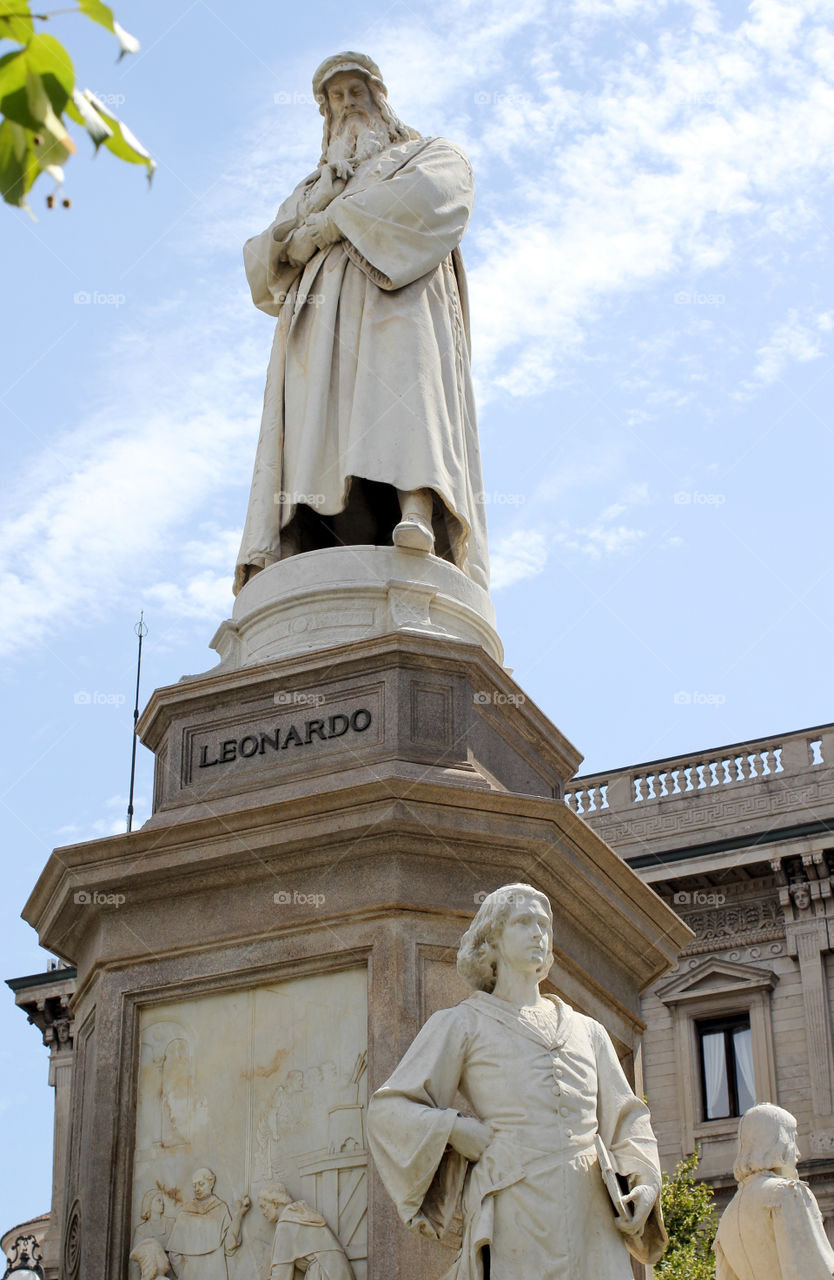 Italy, Milan, a monument to Leonardo