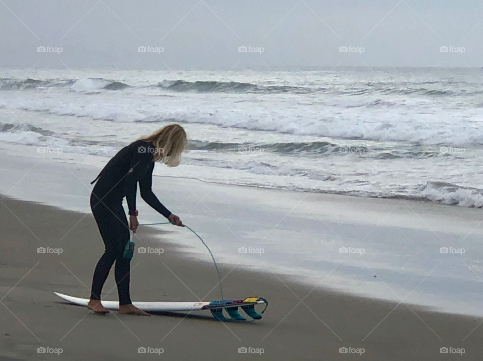 Foap Mission Staying In Good Shape! Surfer Preparing His Board