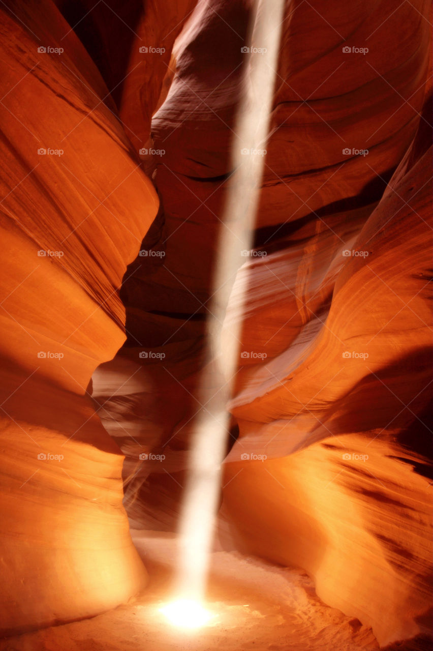 Light beam in antelope canyon