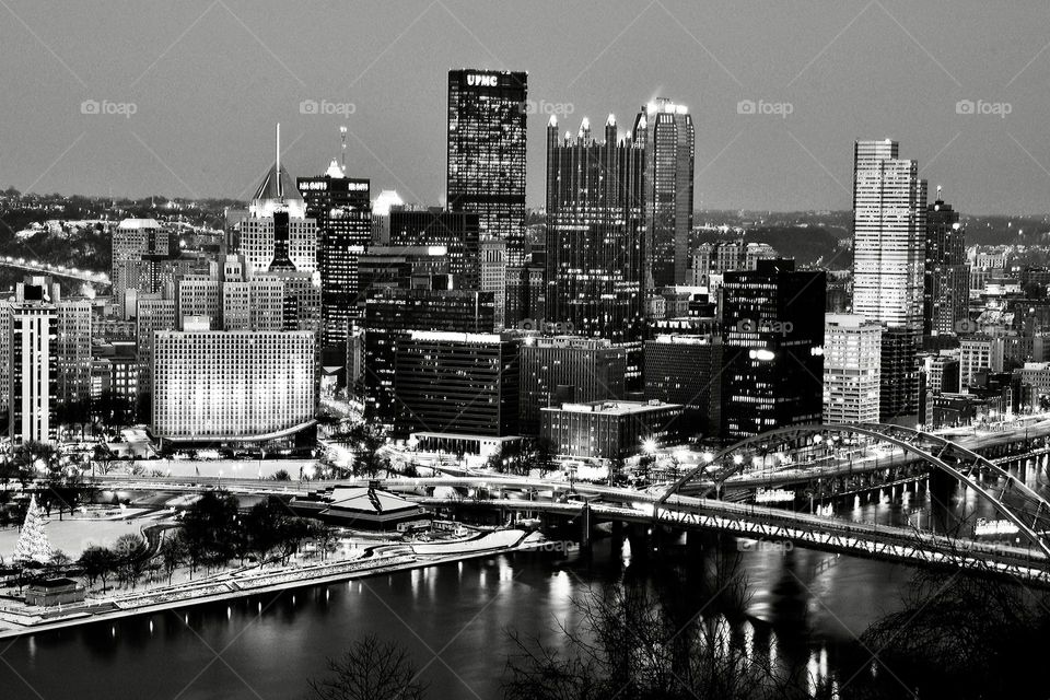 Pittsburgh PA in black and white 