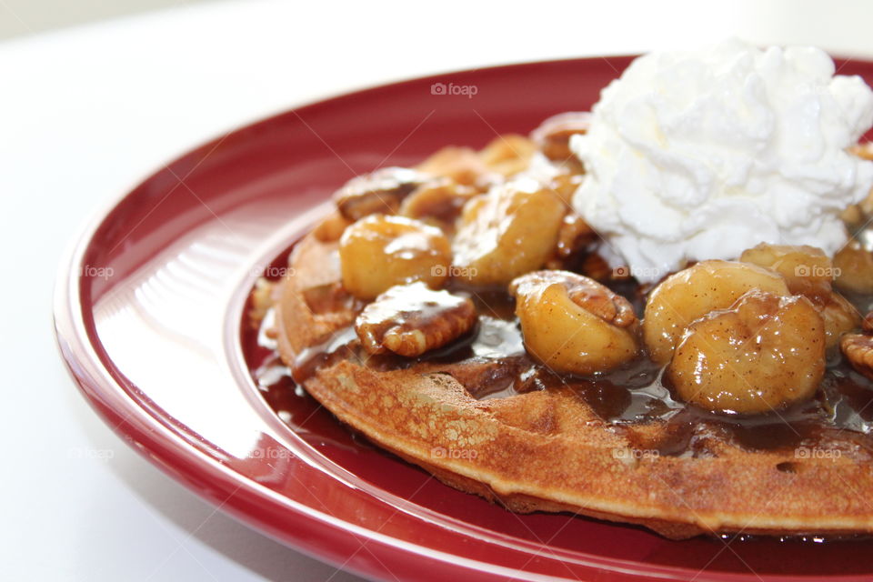 Bananas Foster Waffles 