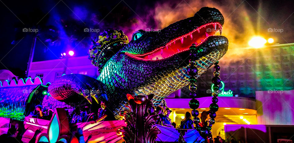 Mardi Gras float at Universal Studios.