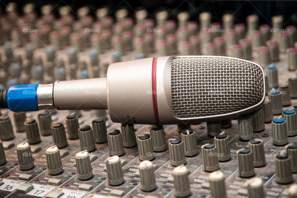 Microphone on Sound  Mixer
