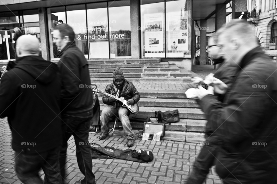 black and white guitar lonely by Ezrahames