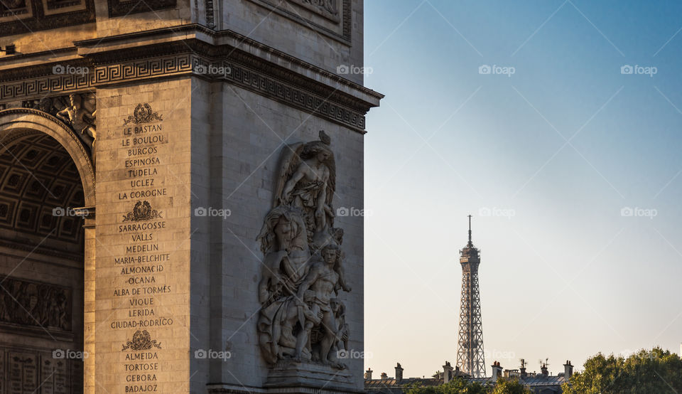The Eiffel Tower seen from the Triumph arch 