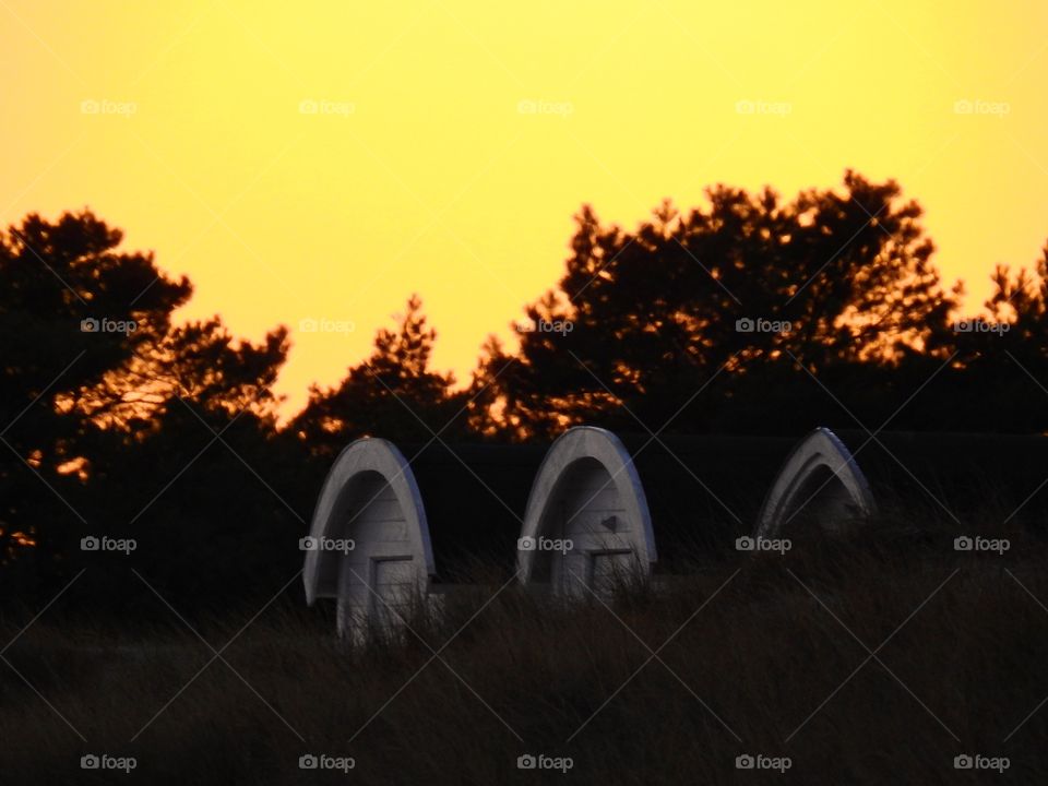 Beachhut in Winter dusk
