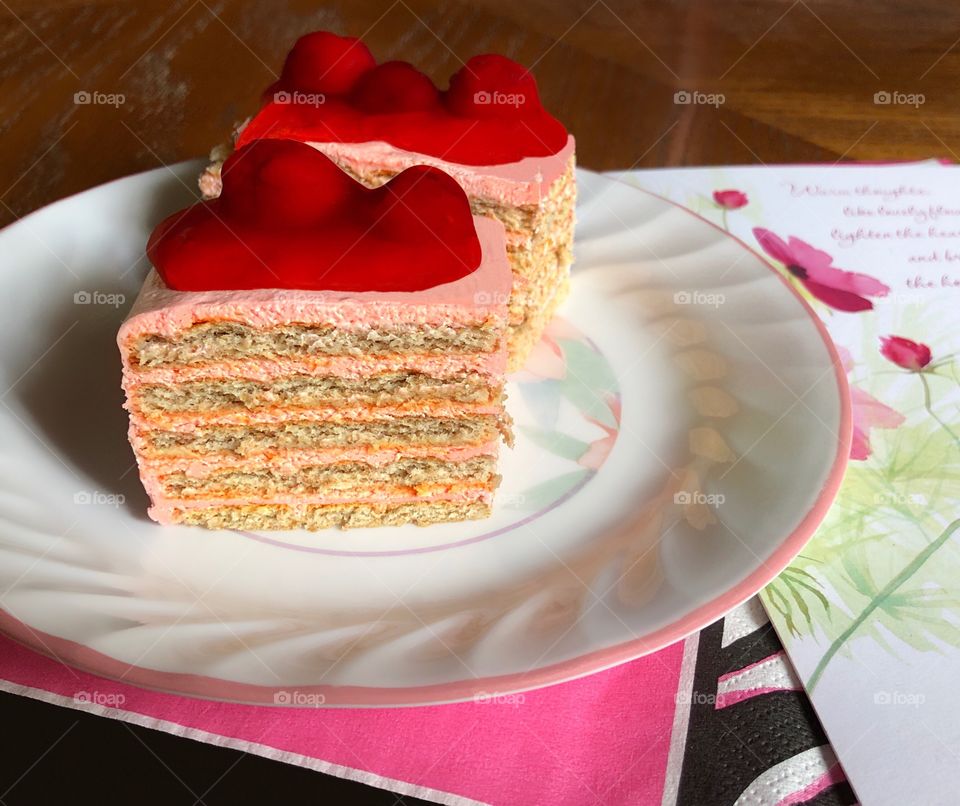 Delicious cherry layer cake.
