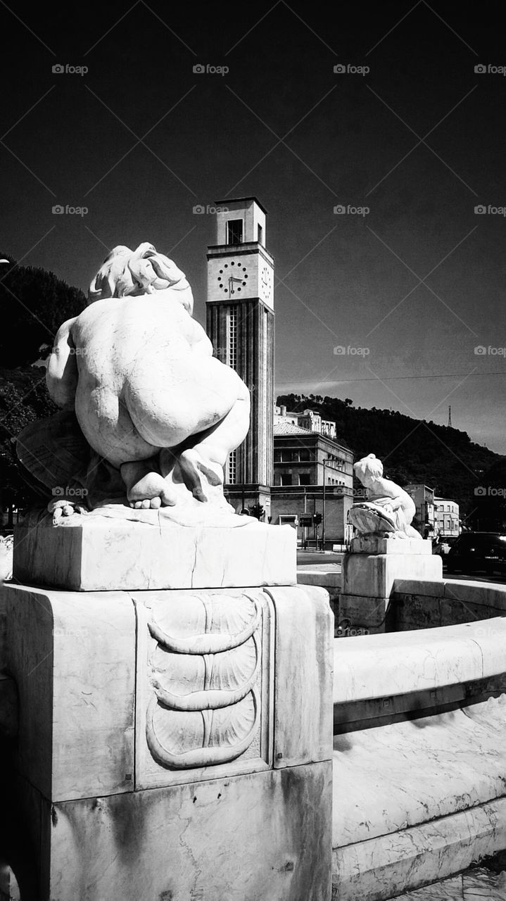 Piazza della Liberazione fountain in Massa (italy)