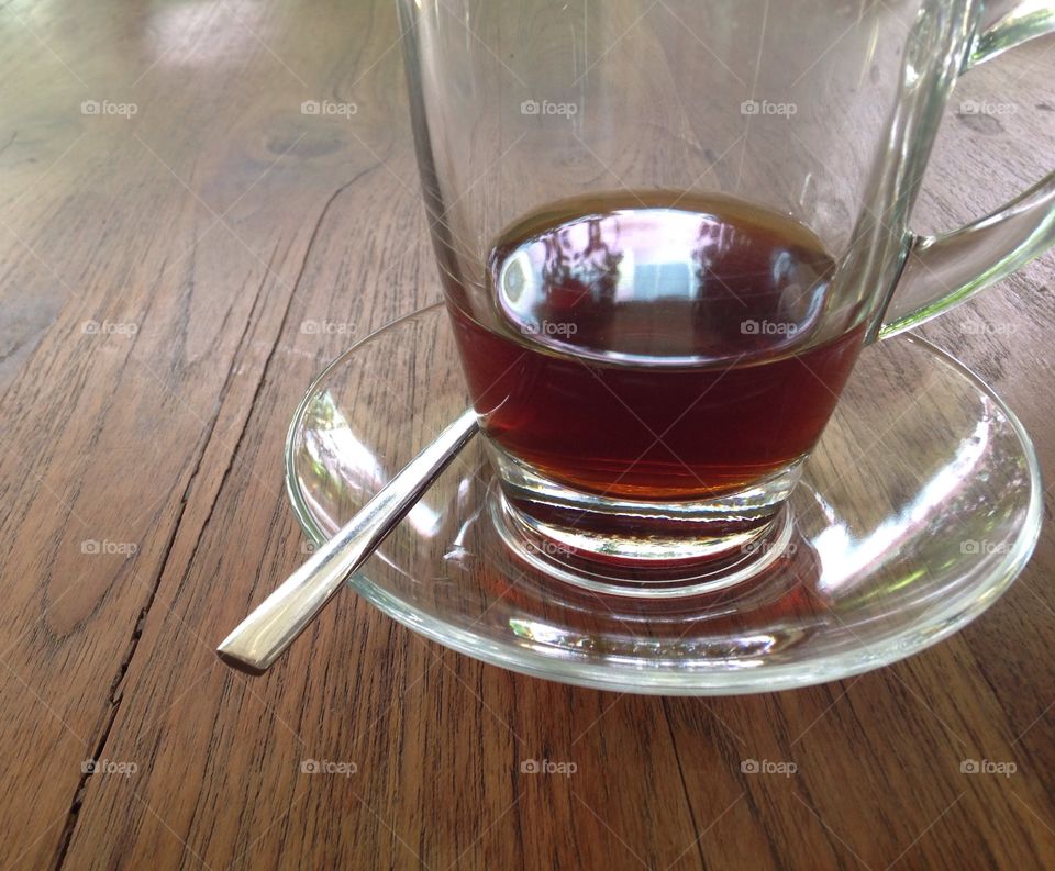 Hot filter coffee in glass