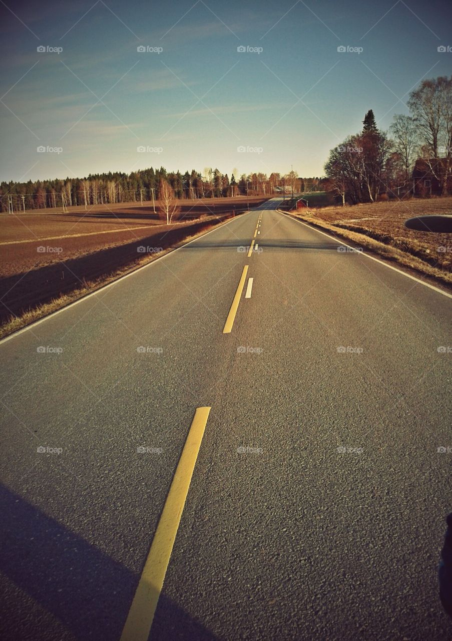 Countryside Road. Taken during sunrise at night while walking a 20km trip with friends.