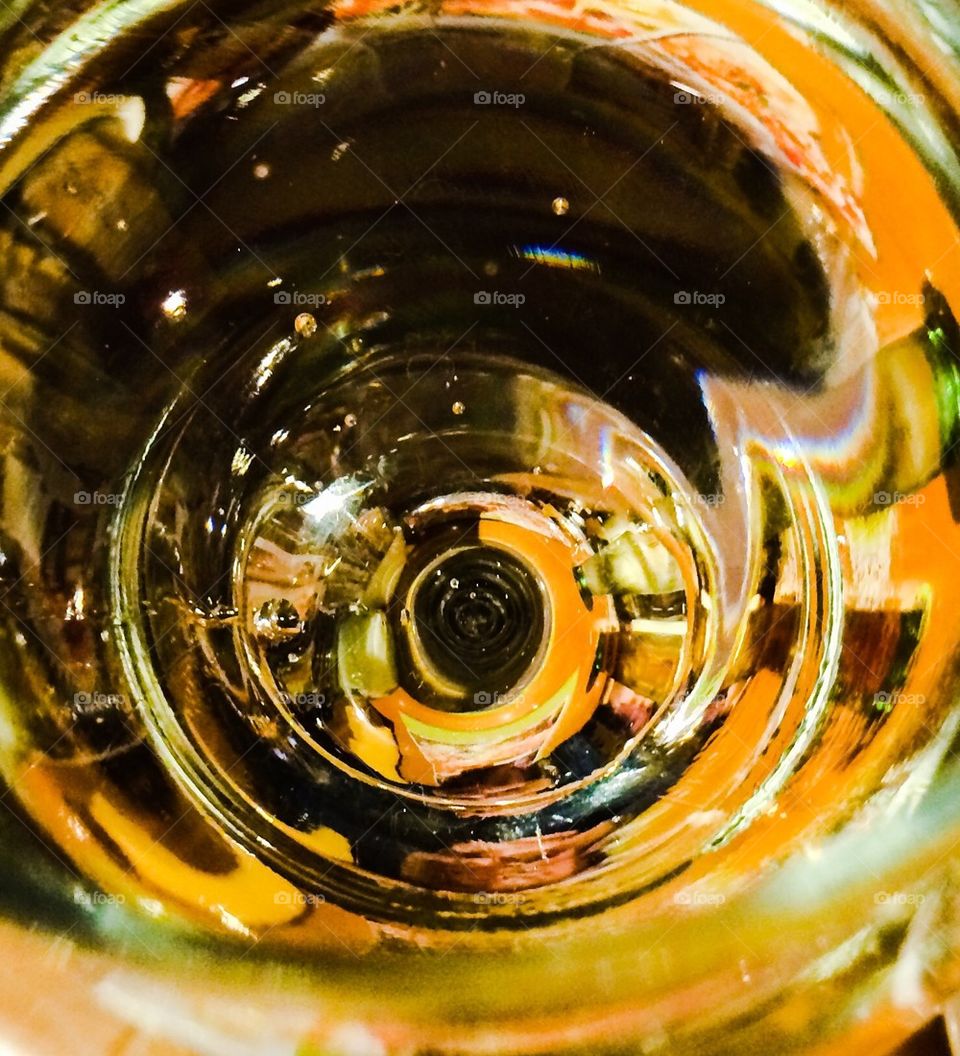 Looking into wine glass